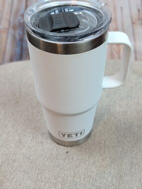 YETI Rambler 20 oz Travel Mug with Handle - White